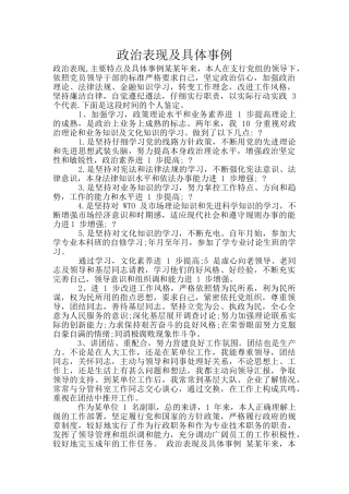 政治表现及具体事例