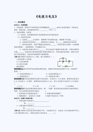教科版九年级物理探究电流讲义极力推荐