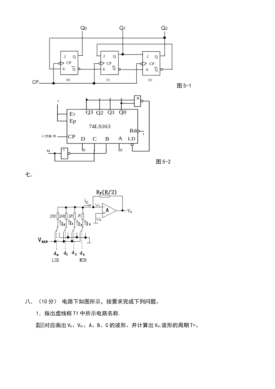 数字电子技术基础试卷及答案8套_第3页