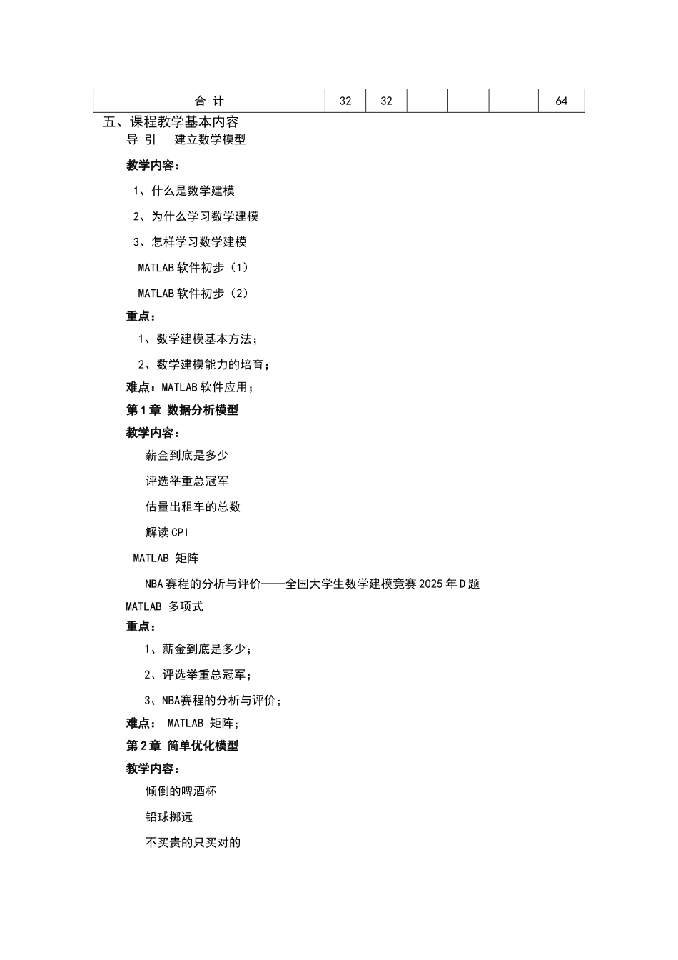 数学建模-教学大纲_第2页