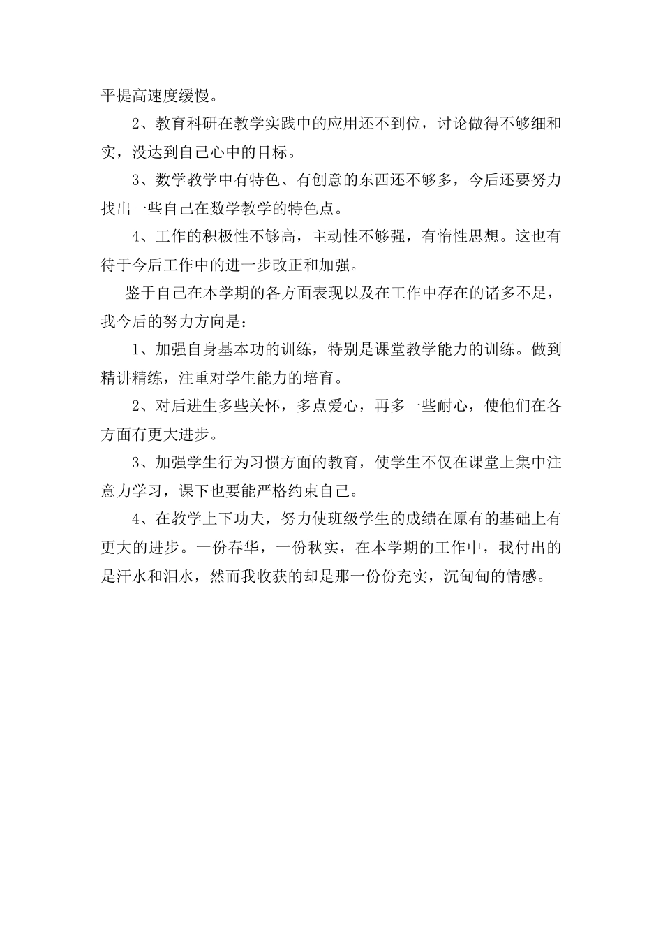数学教师年度考核人总结_第2页