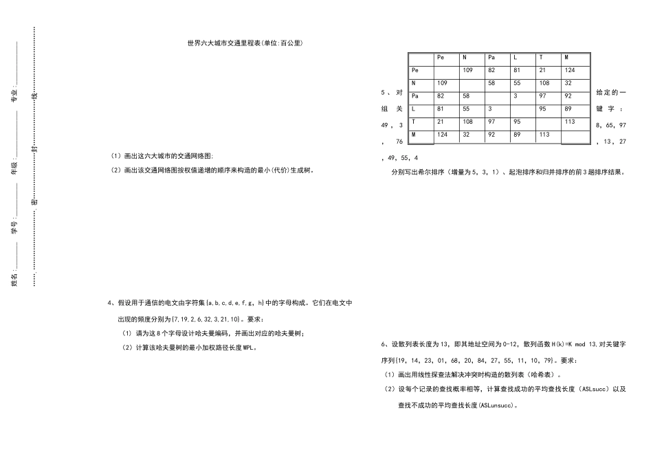 数据结构试卷及答案_第3页