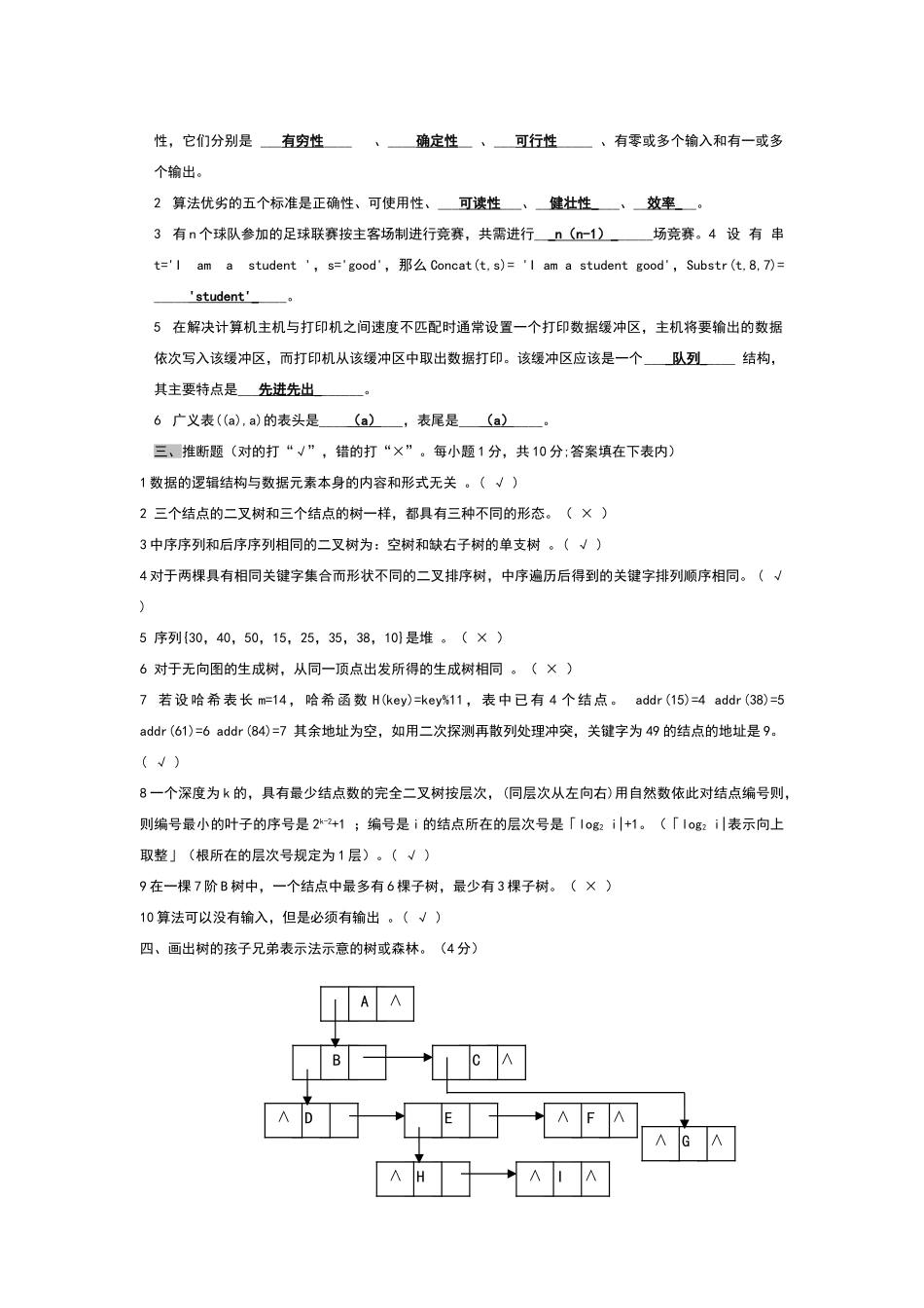 数据结构试卷及答案1_第3页