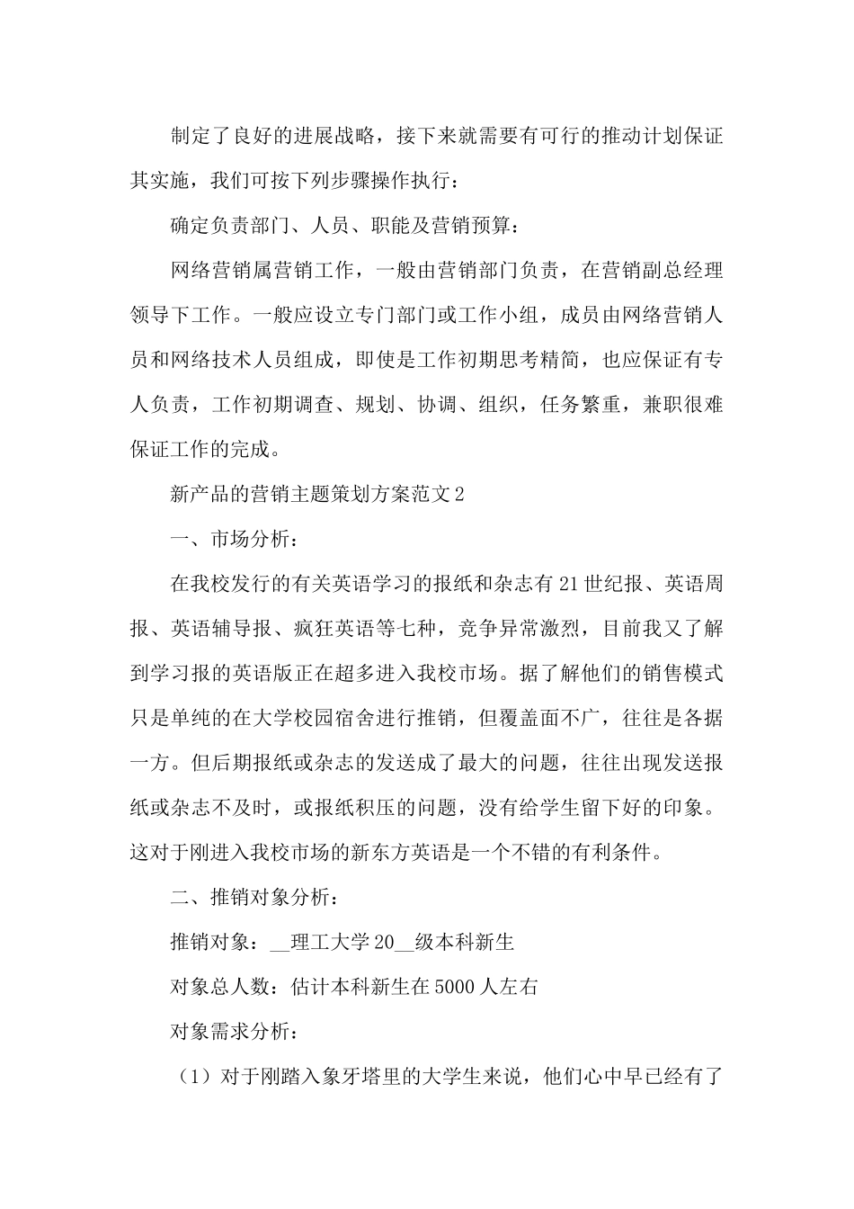 新产品的营销主题策划方案4篇_第3页