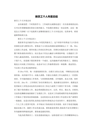 新员工个人年度总结