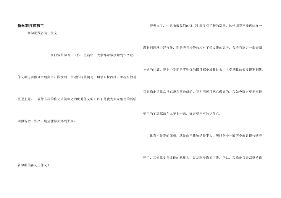 新学期打算初三_第1页