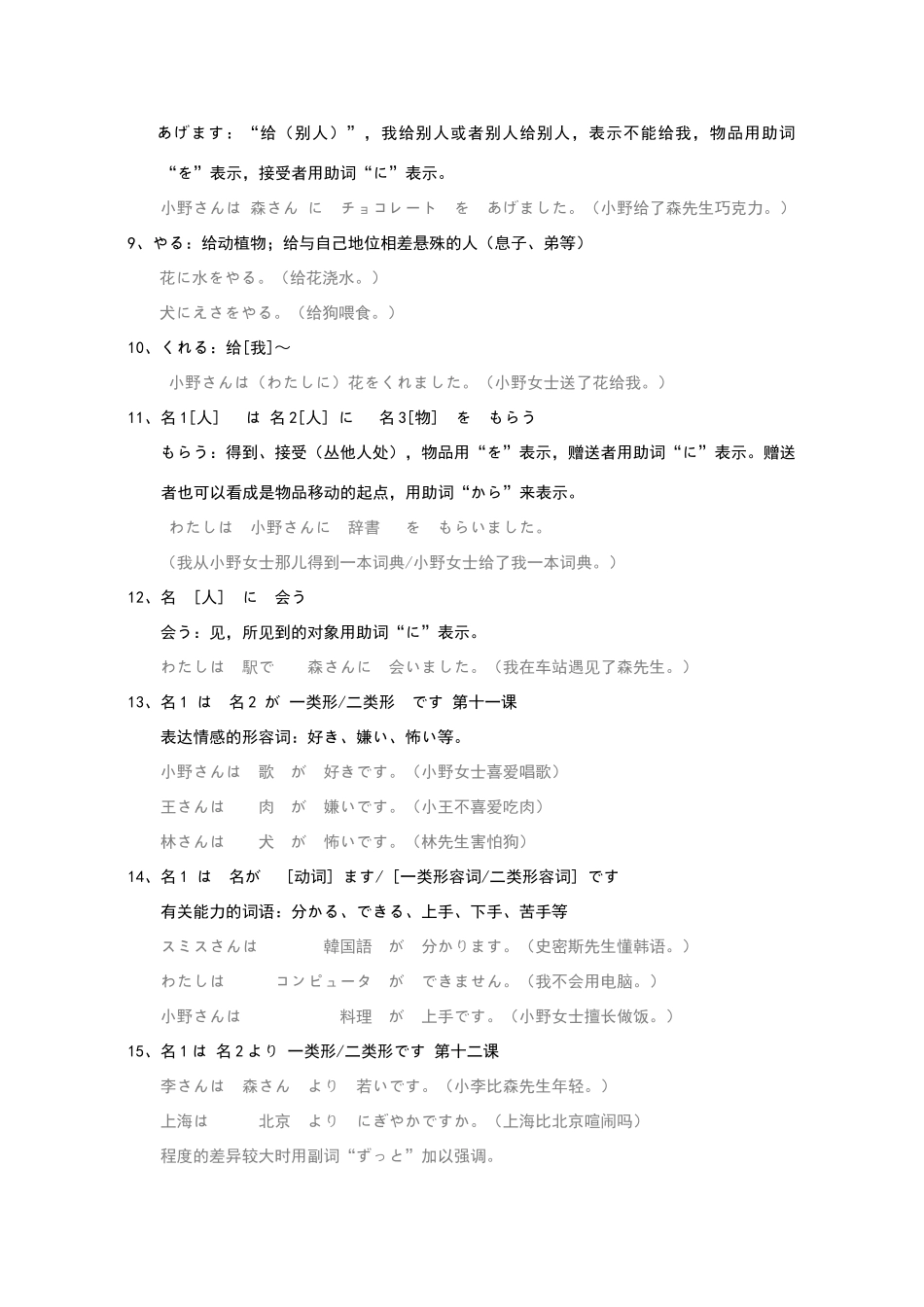 新版标准日本语初级上册-1-24课主要句型_第2页