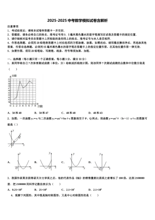 日照市重点中学毕业升学考试模拟卷数学卷含解析