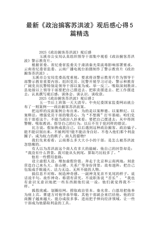 最新《政治掮客苏洪波》观后感心得5篇精选
