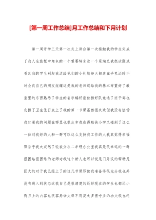月工作总结和下月计划