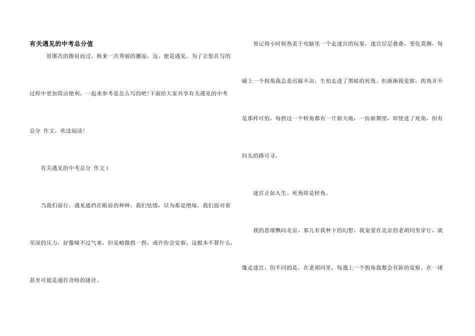 有关遇见的中考满分_第1页