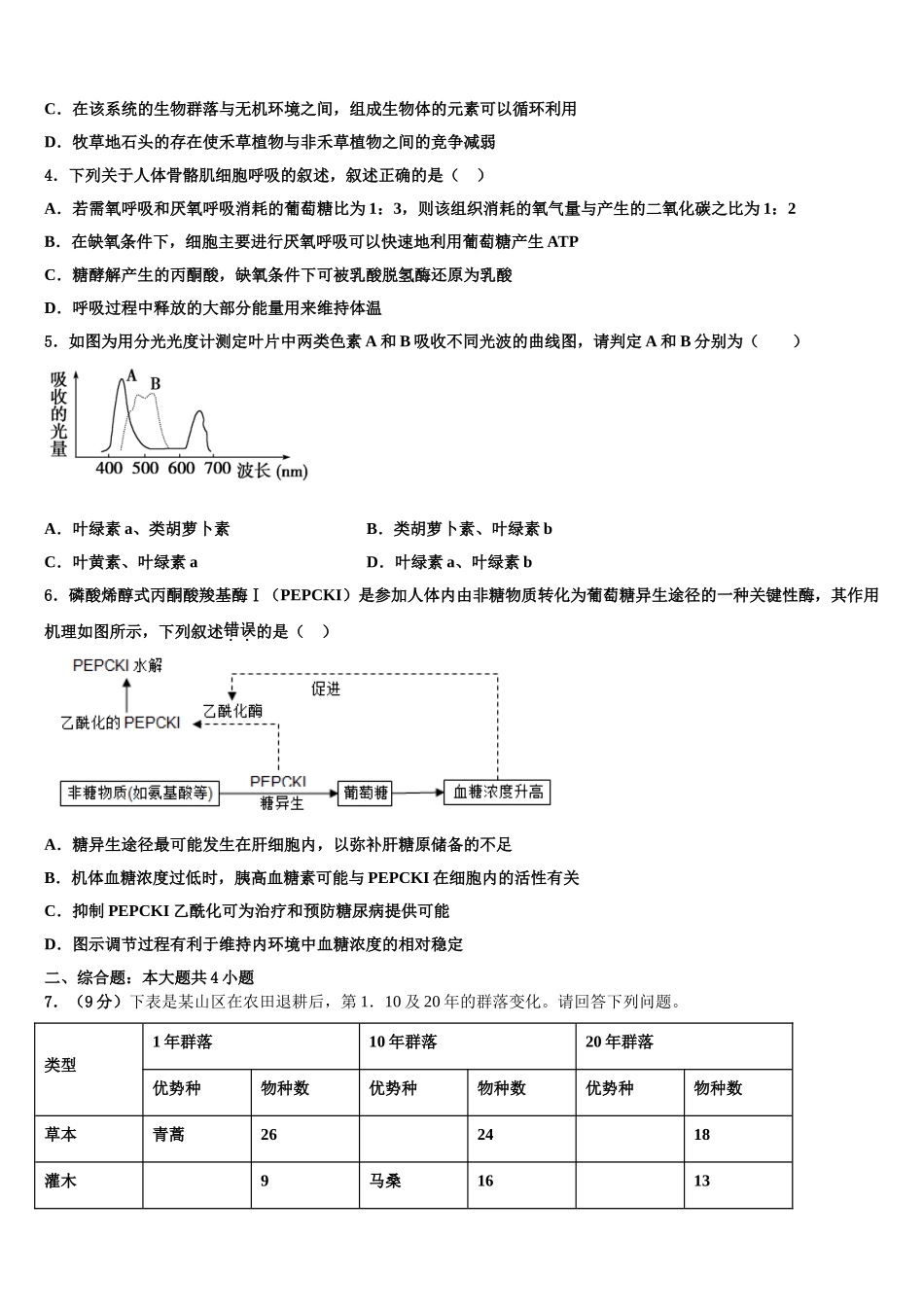 株洲市第二中学高三第三次测评生物试卷含解析_第2页