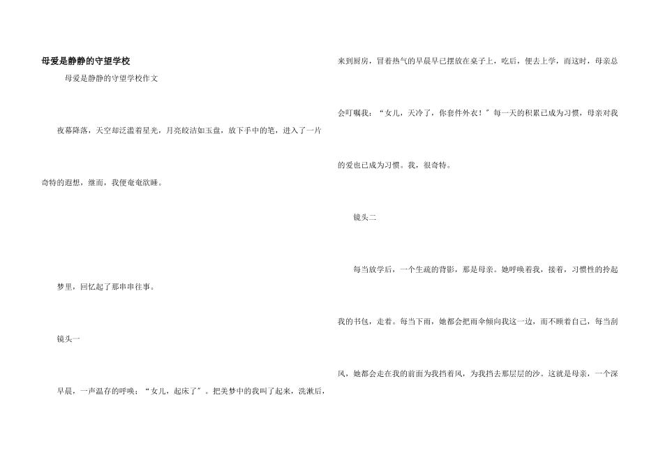 母爱是静静的守望初中_第1页