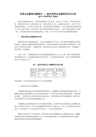 民营企业融资问题探讨