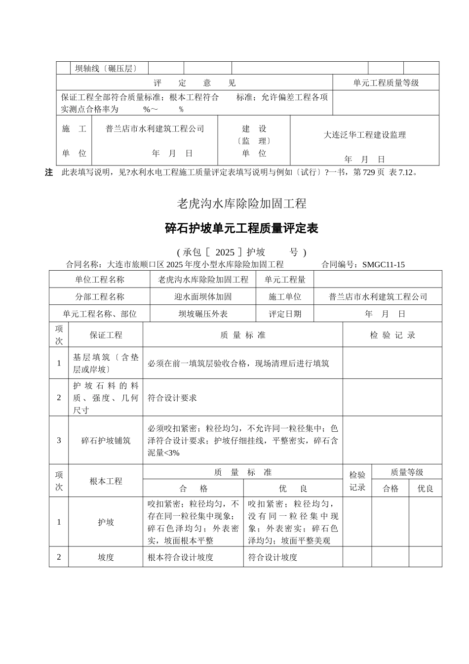 水利工程单元质量评定表全_第3页