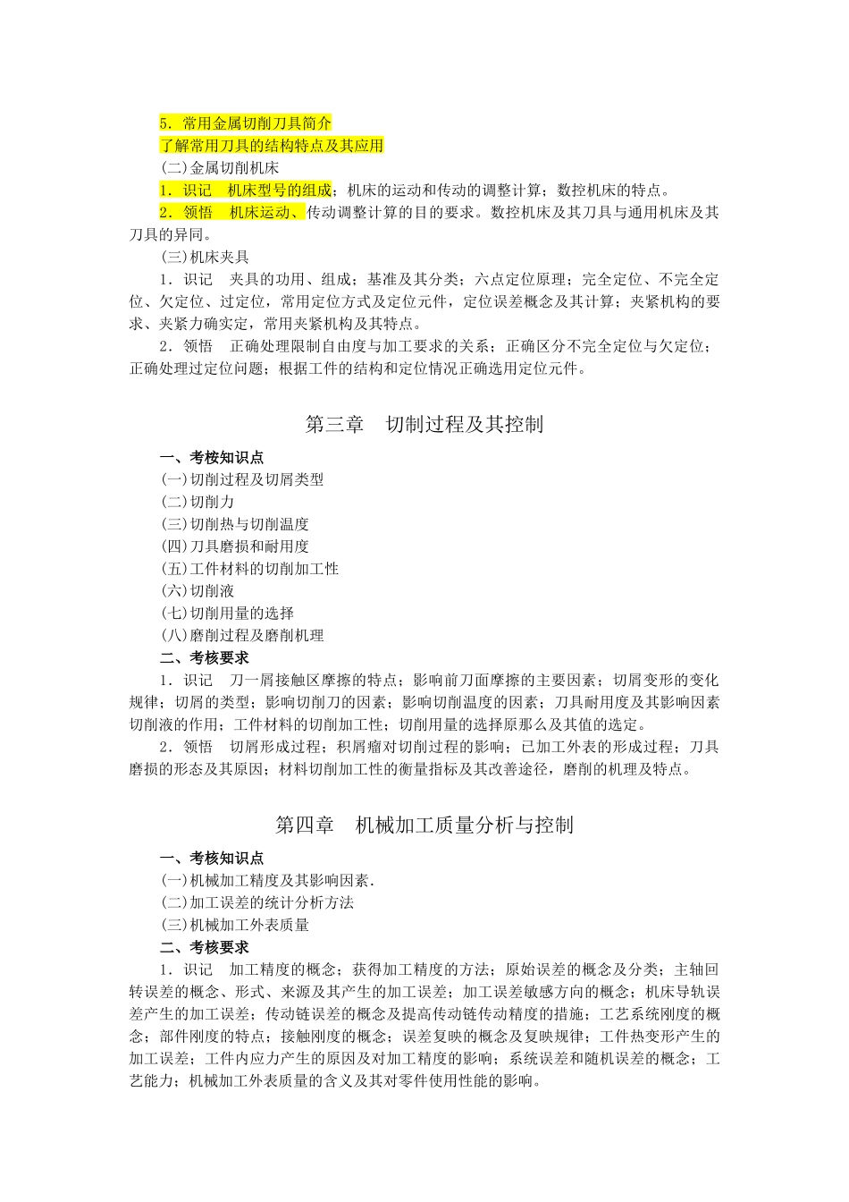 江苏自考02191机械制造技术含实践考试大纲_第3页