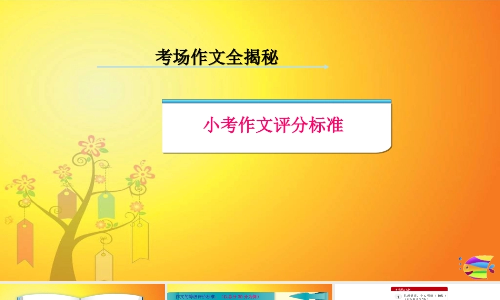 2025六年级小升初语文作文全辅导（27讲）-小学作文评分标准课件