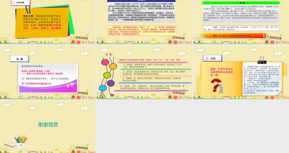 小学应用文写作全辅导（25讲）-广播稿2 课件