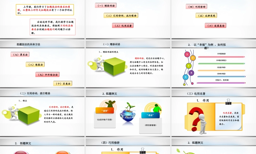 小学语文考场作文秘籍（29讲）-拟题技法2 课件