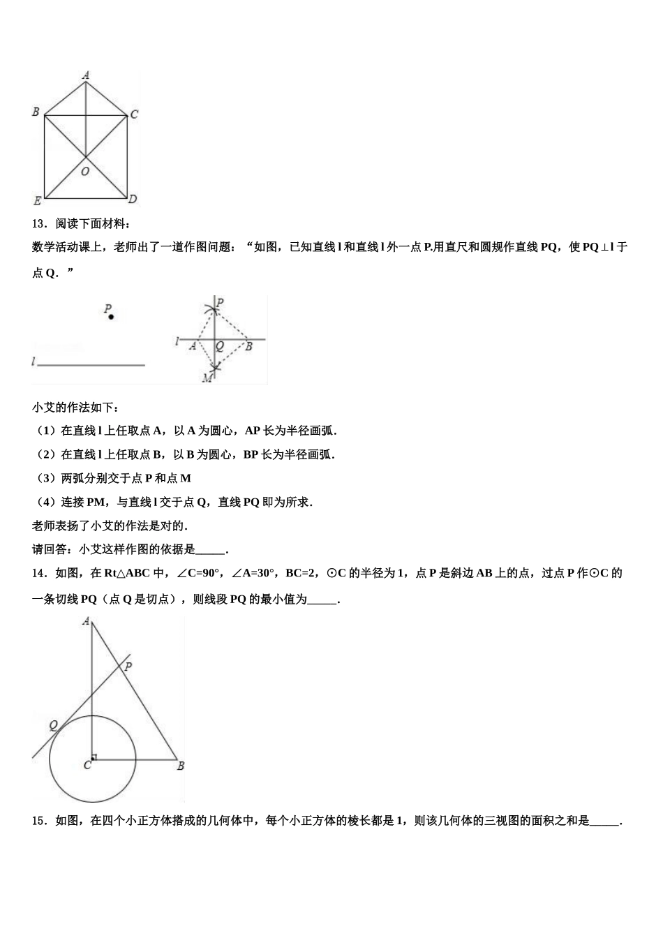 沈阳市铁西区重点中学中考适应性考试数学试题含解析_第3页