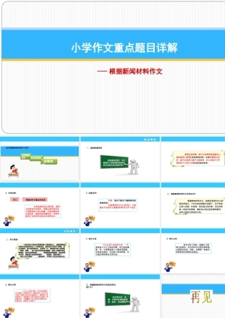 小学生作文重点题目讲解（33讲）——根据新闻材料作文 课件