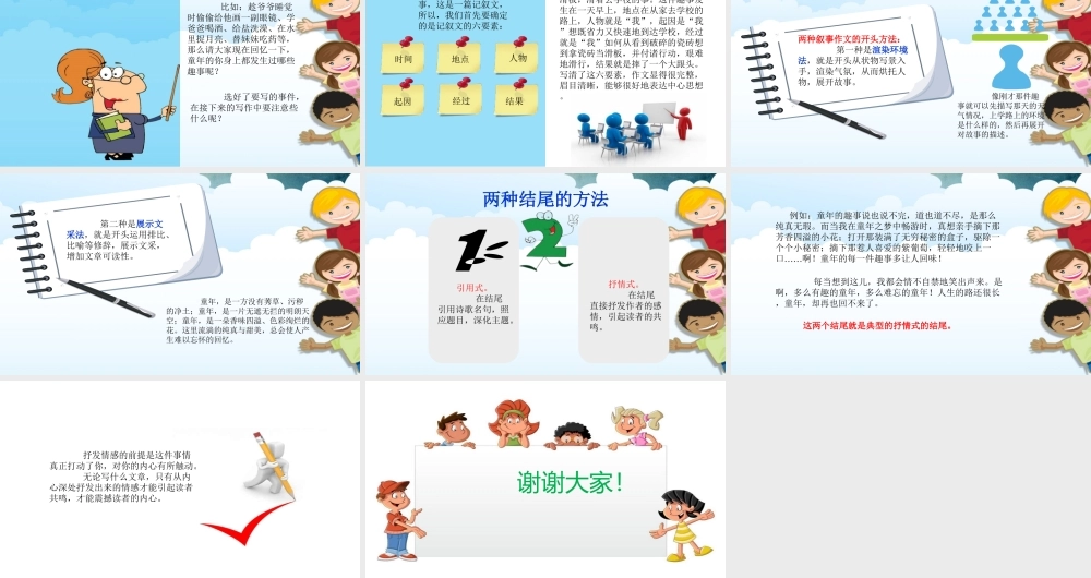小学生作文重点题目讲解（33讲）——童年趣事 课件