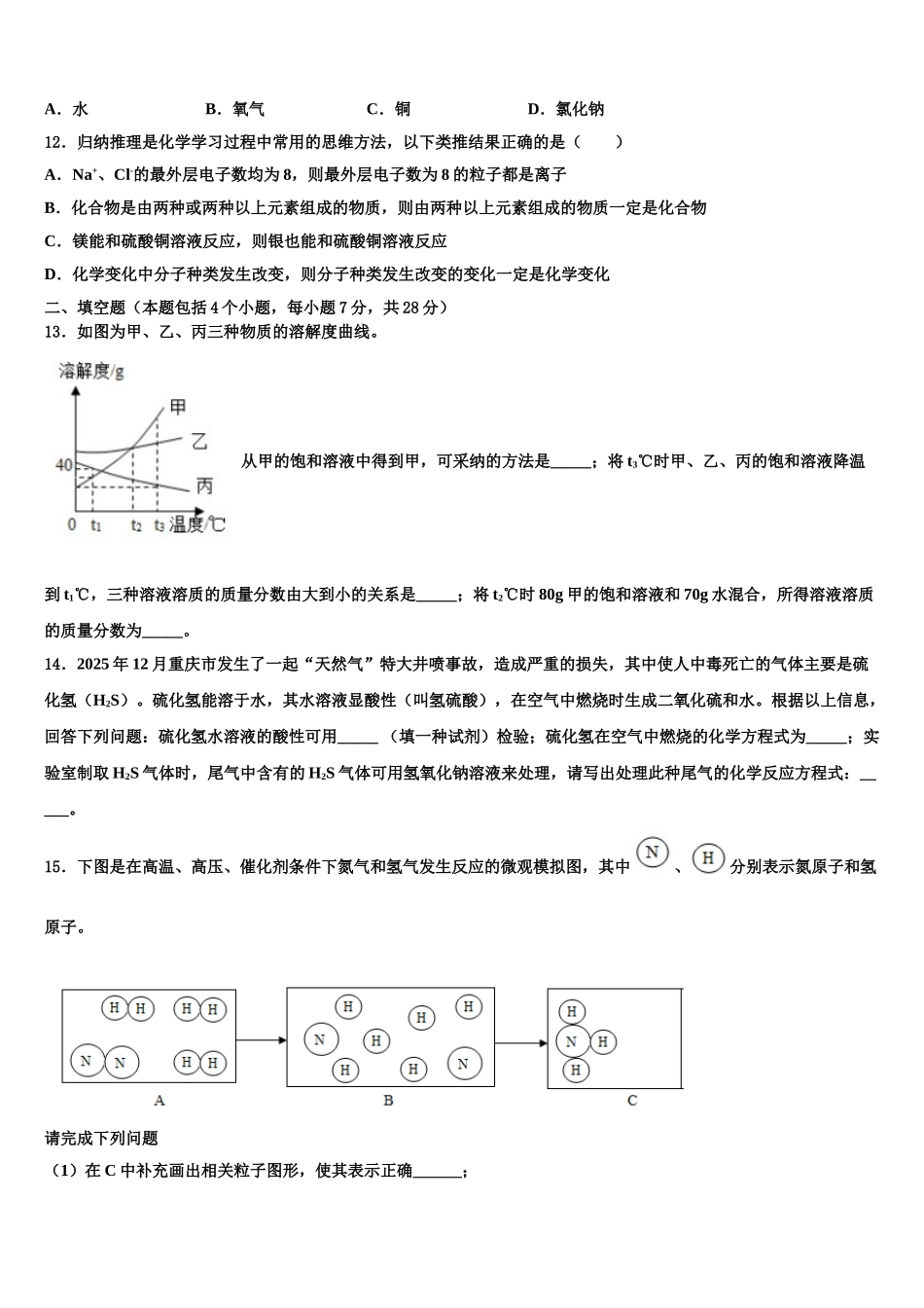 洛阳市重点中学中考化学模拟试题含解析_第3页