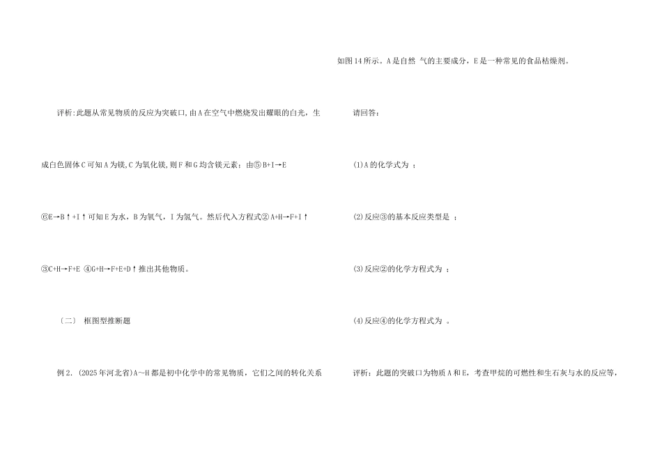浅谈初中化学推断题及解法_第3页