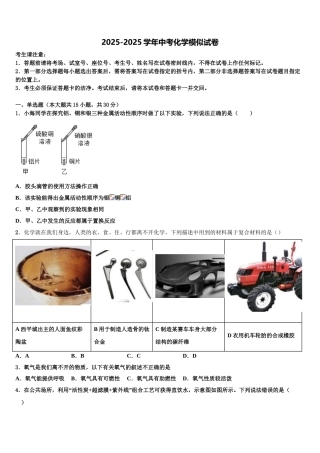 济南市莱芜地区重点中学中考试题猜想化学试卷含解析