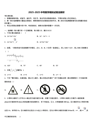 海南省三亚华侨校中考一模数学试题含解析