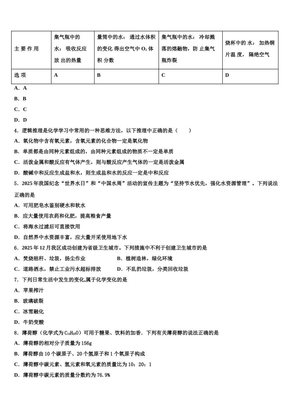 海南省临高县临高中学中考二模化学试题含解析_第2页