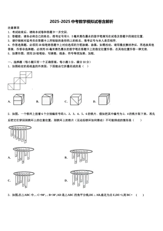 海南省儋州市重点中学中考联考数学试卷含解析