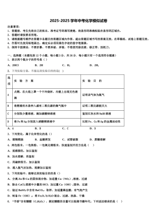 海南省海口五中重点达标名校中考猜题化学试卷含解析