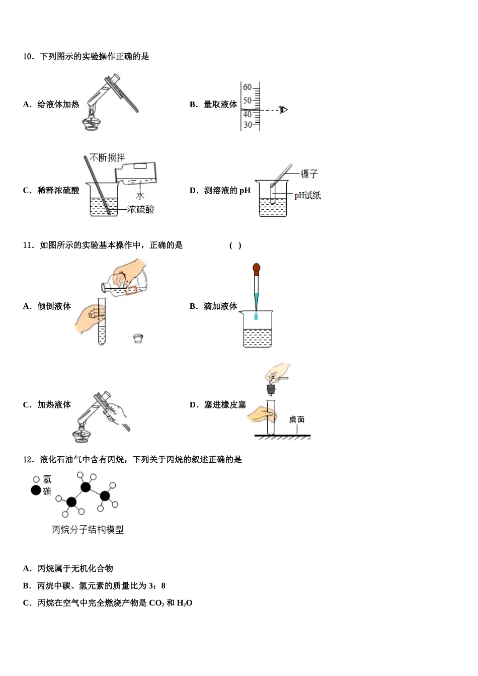 海南省海口市琼山区长流实验校中考押题化学预测卷含解析_第3页