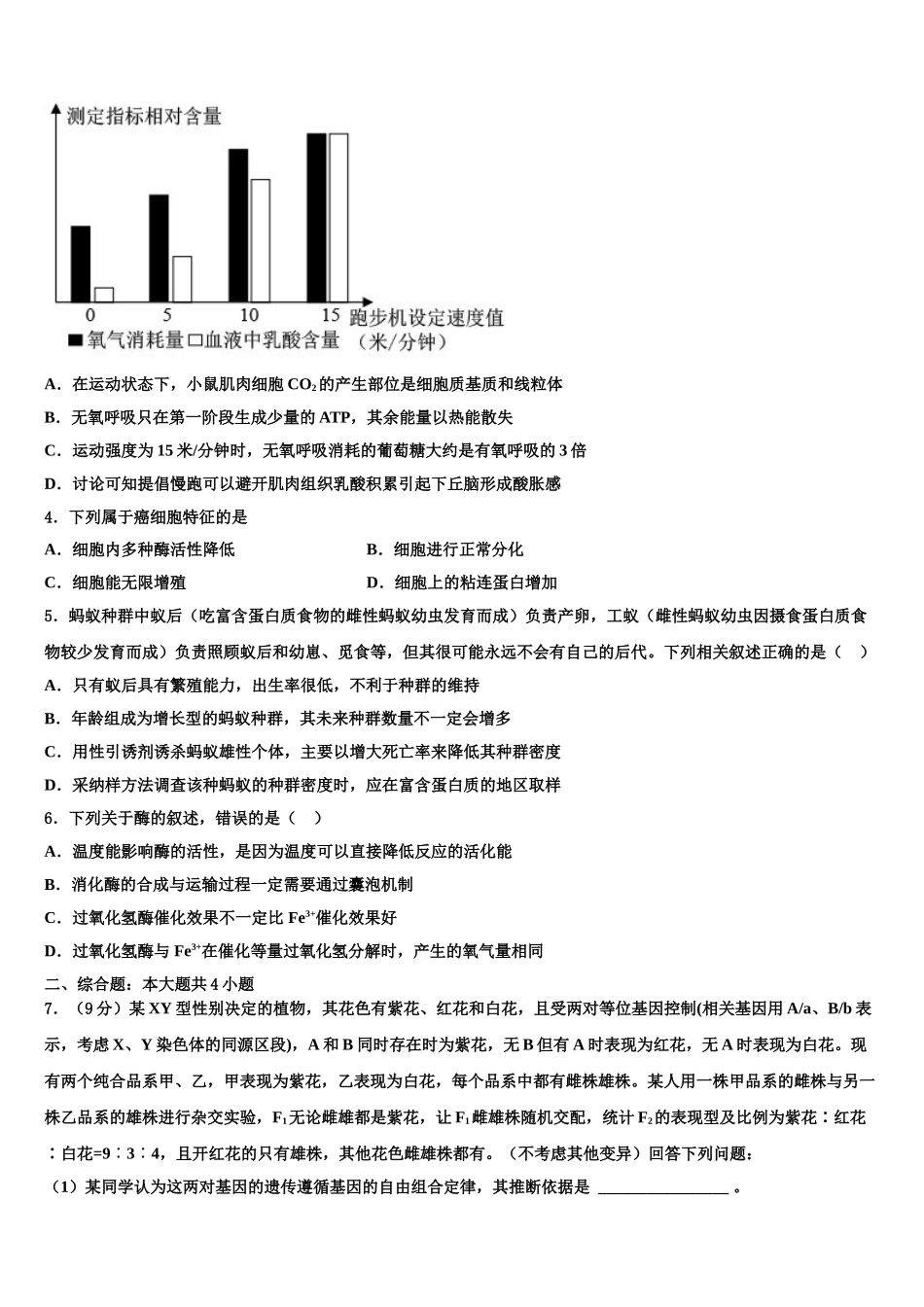 海西市重点中学高三3月份模拟考试生物试题含解析_第2页