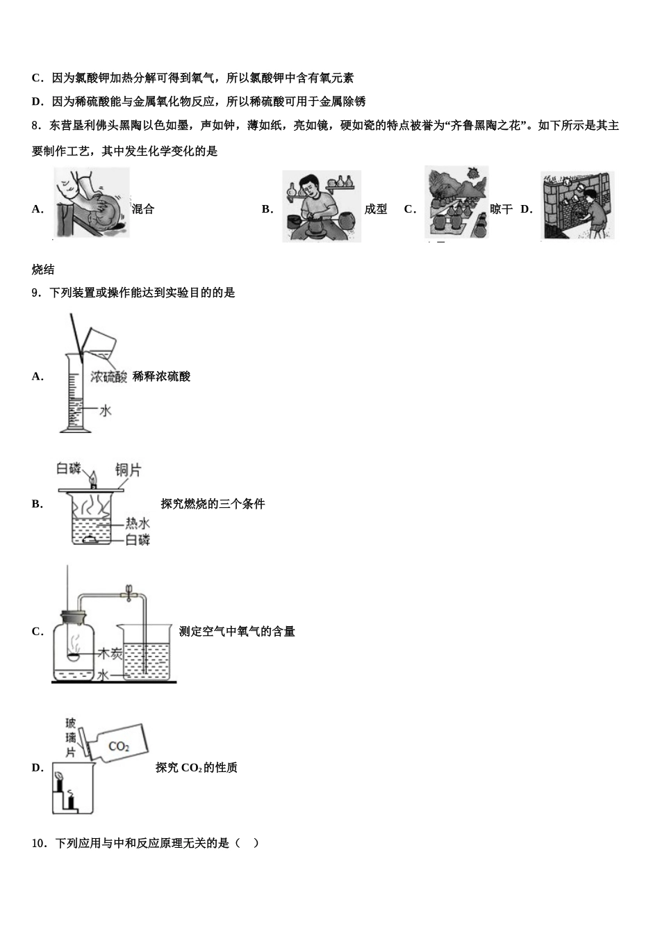 湖南省娄底娄星区四校联考中考化学全真模拟试卷含解析_第3页