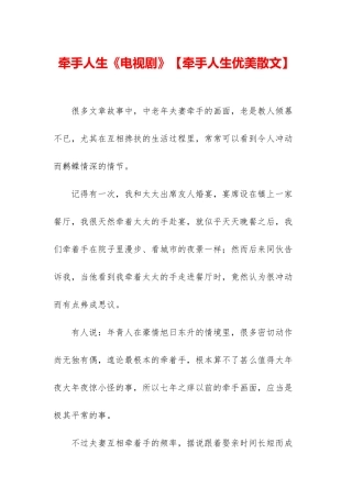 牵手人生《电视剧》