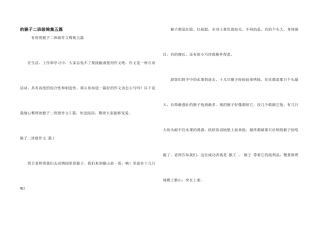 猴子二年级锦集五篇