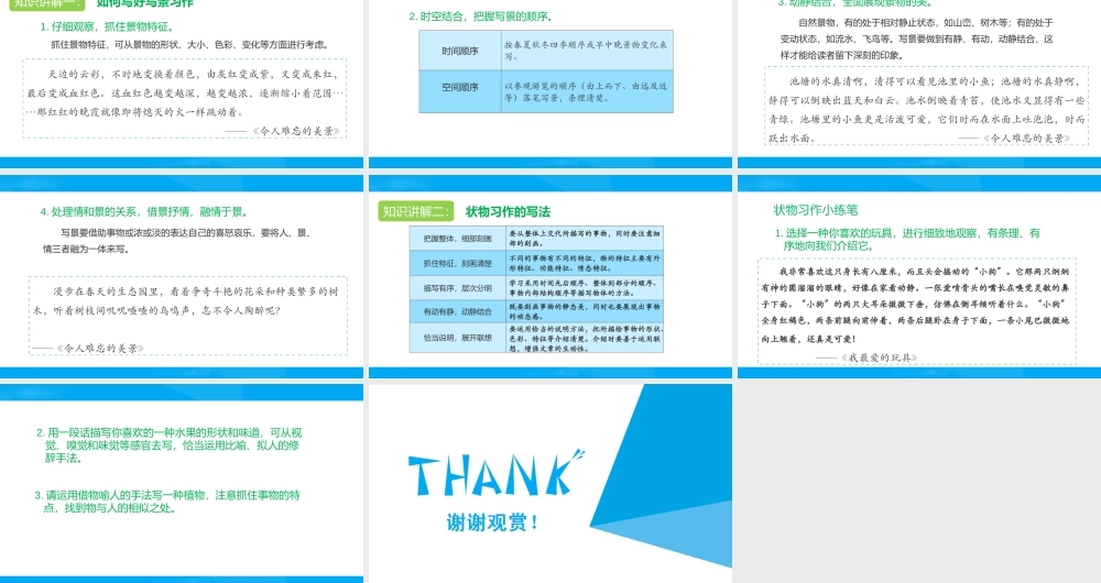 2025六年级小升初语文专题复习-第二十二讲 状物类作文写作指导 课件