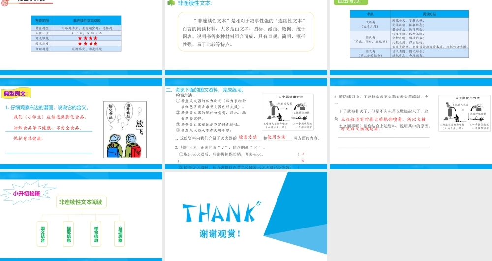 2025六年级小升初语文专题复习-第十九讲  非连续性文本阅读 课件