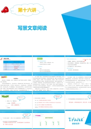 2025六年级小升初语文专题复习-第十六讲  写景文章阅读 课件