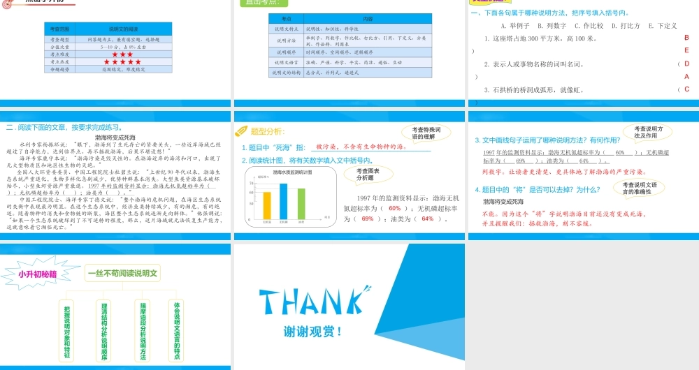 2025六年级小升初语文专题复习-第十七讲  说明文阅读 课件