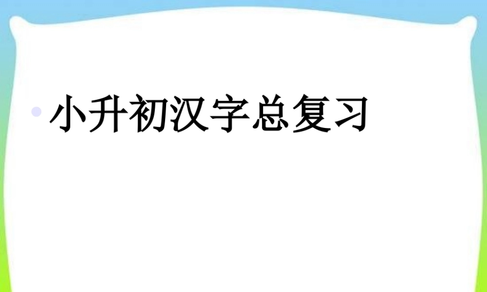 2025六年级小升初汉字总复习 课件