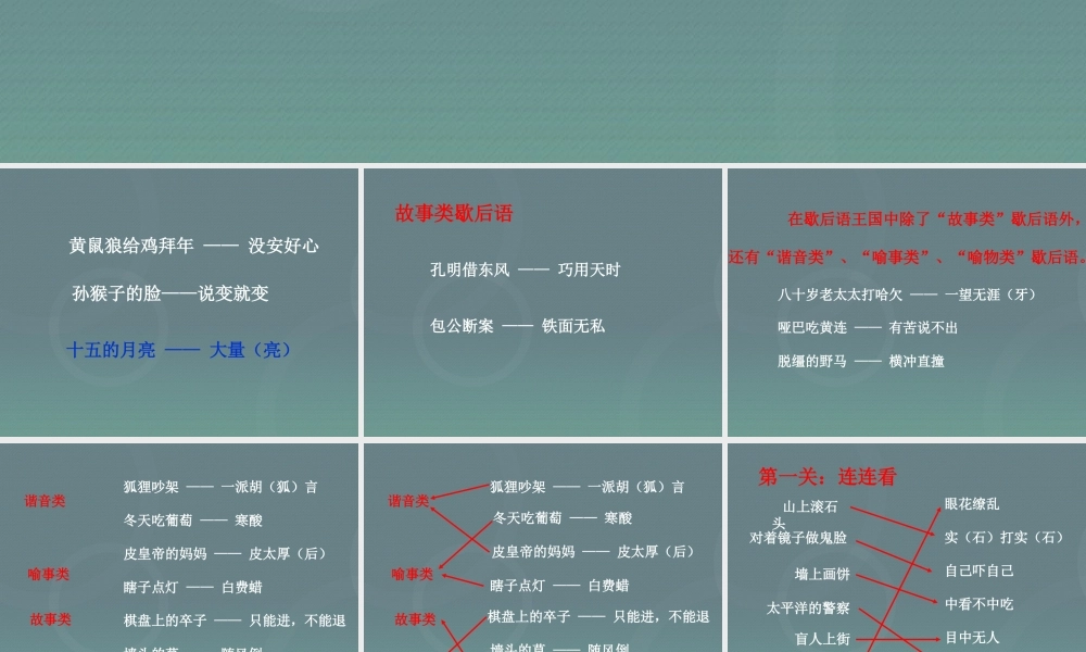 2025六年级小升初语文知识点专项复习 _基础知识+歇后语课件
