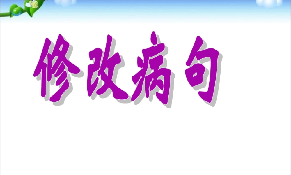 2025六年级小升初语文知识点专项复习 基础知识_(修改病句)复习 课件课件
