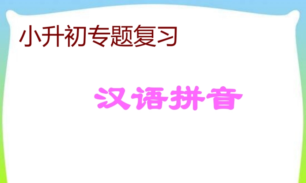 2025六年级小升初语文知识点专项复习 课件_汉语拼音