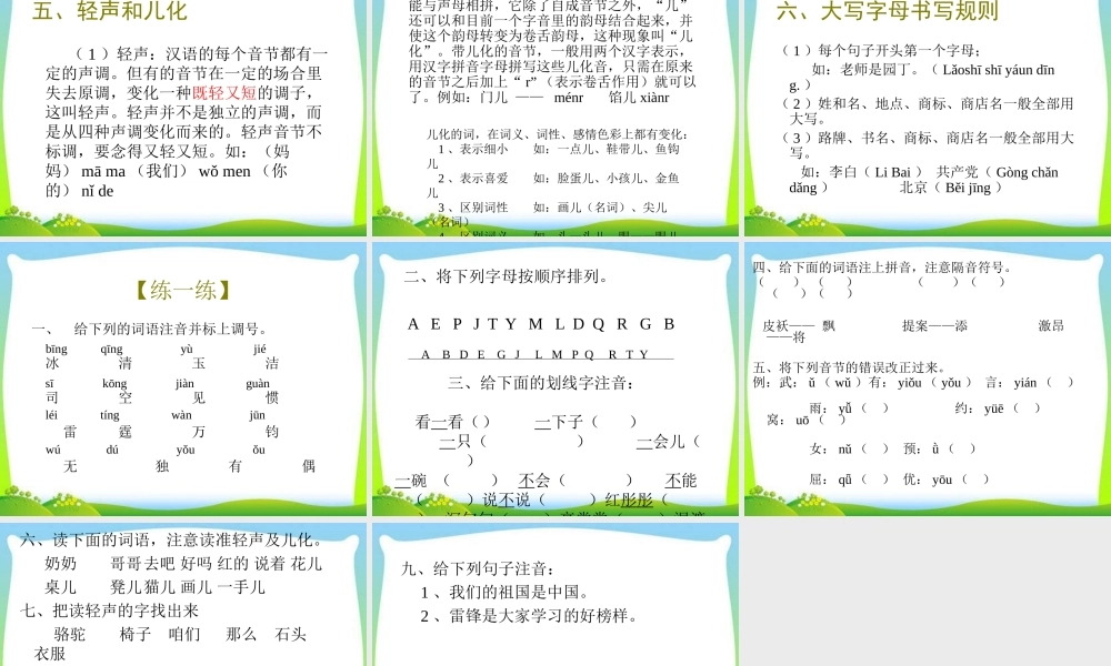 2025六年级小升初语文知识点专项复习 课件_汉语拼音