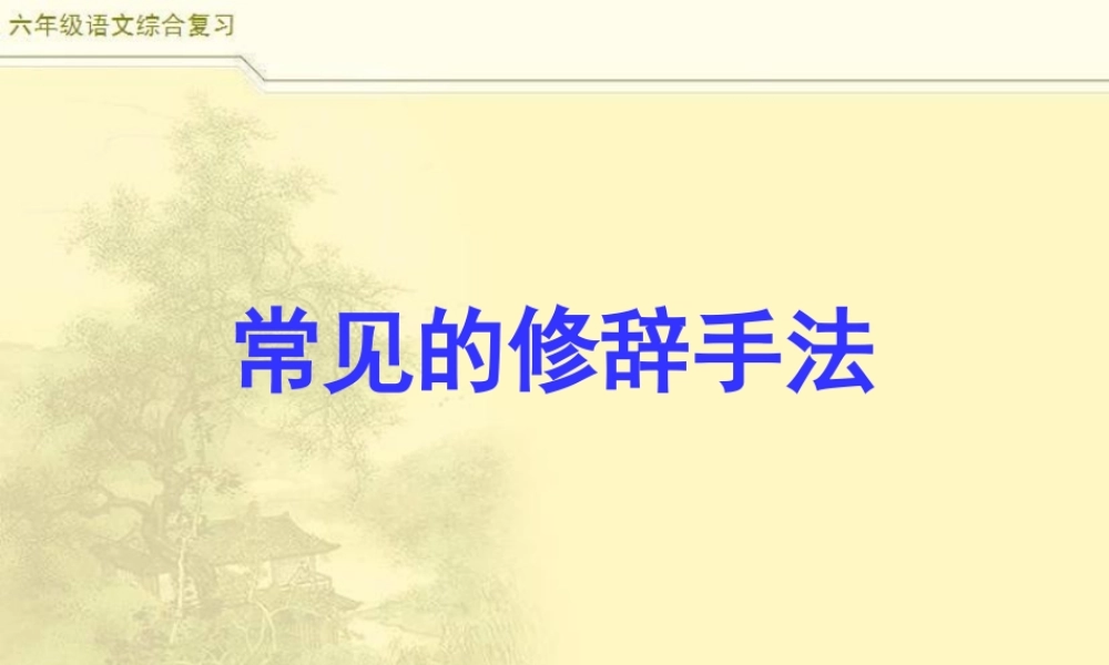2025六年级小升初语文综合复习 课件之常见修辞手法