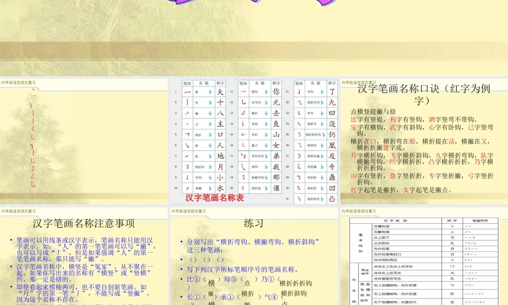 2025六年级小升初语文综合复习 课件之汉字