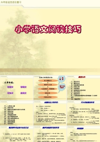 2025六年级小升初语文综合复习 课件之阅读复习